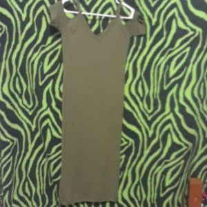 Olive green form fitting dress